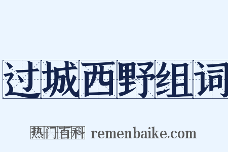 过城西野组词是什么意思的图片